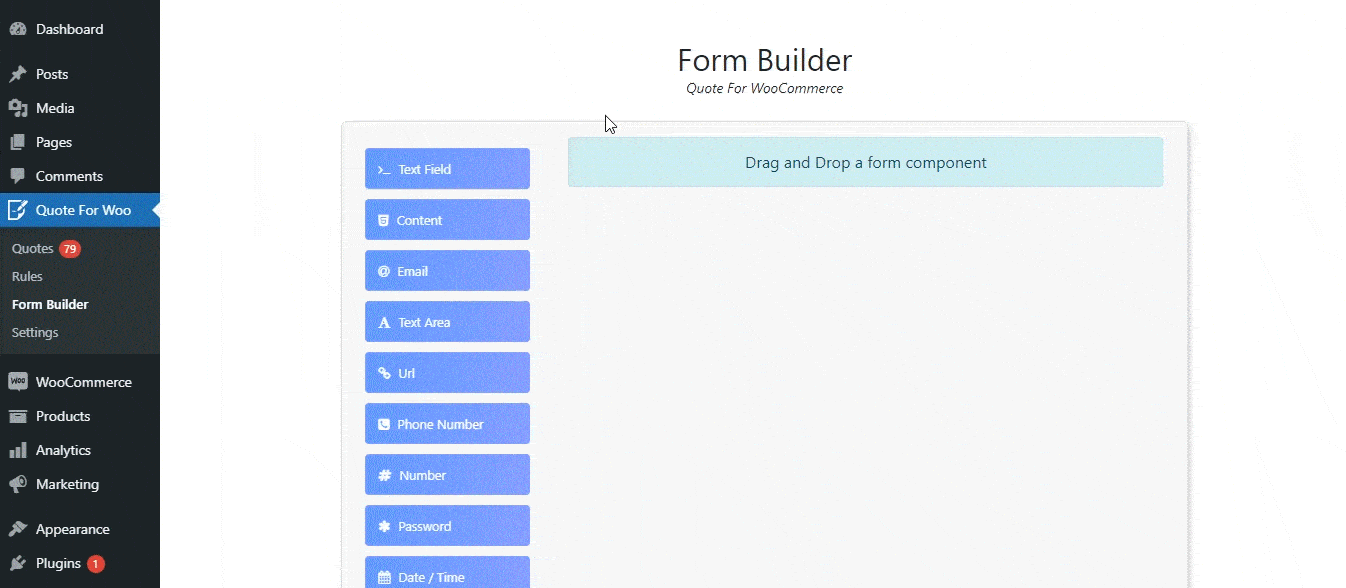 Advanced Form Builder for Quote Page Section